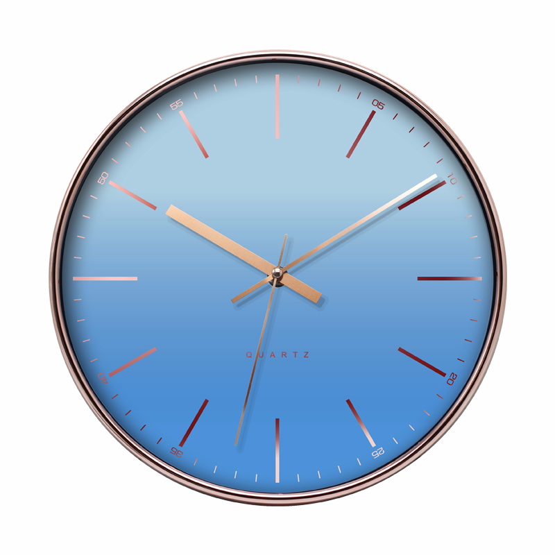 Blue Gradient Plastic Wall Clocks Simple Design