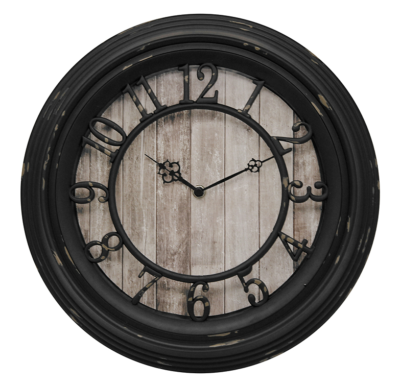 Fashion Vintage Made Old Black Frame Big Digital Wall Clock