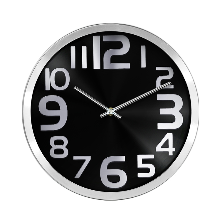 Metal Aluminum Round Clock Decorative Wall Clock
