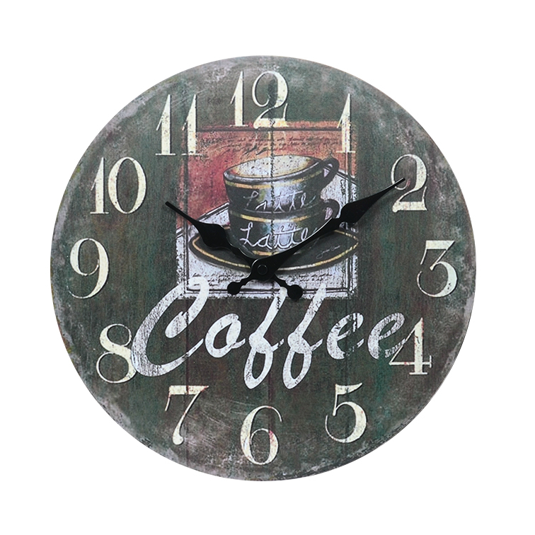DEHENG Vintage Coffee Shop Sublimation MDF wall clock