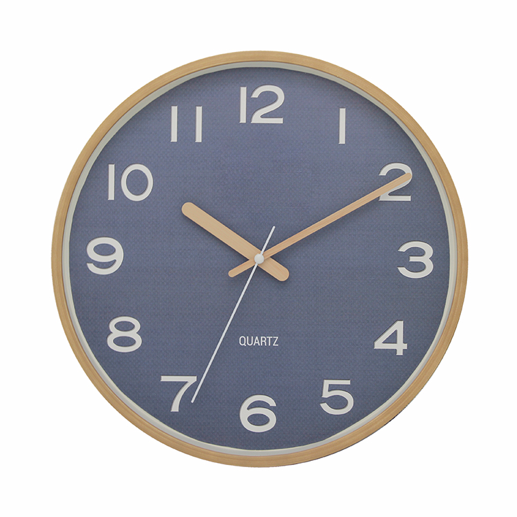 12 inch 24 Hour Wall Clock Silent Clock Weave Pattern Wooden Style Designed Living Room Wall Clock