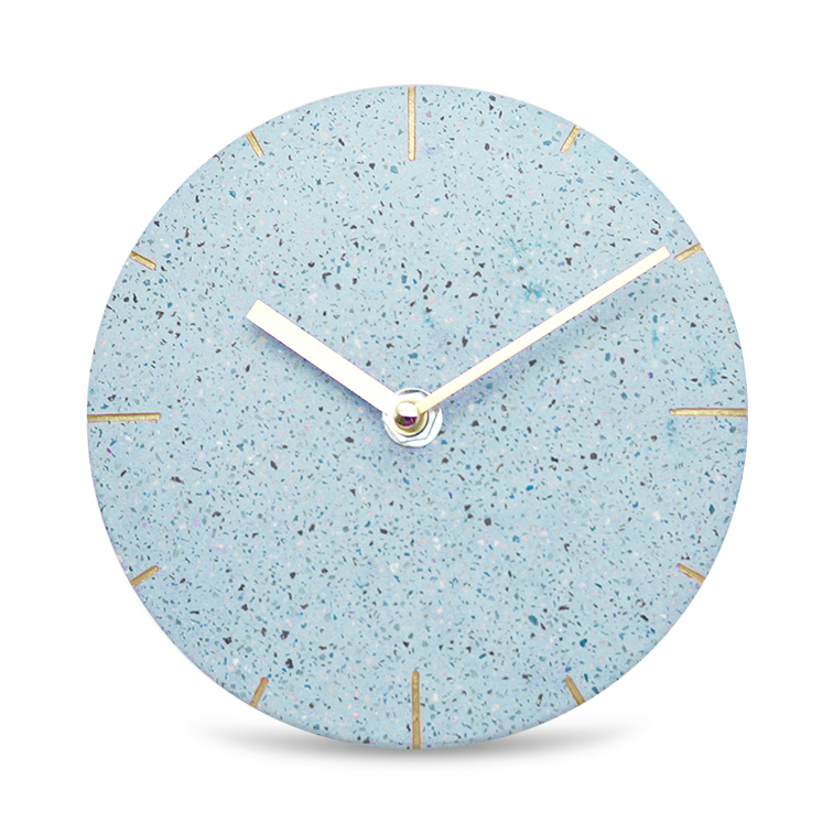 Light Blue European Style Clocks Decorative Desktop Clock