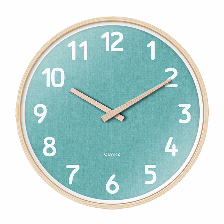 12 inch Round Shape Simple Design Solid Wooden Wall Clock Home Decorative