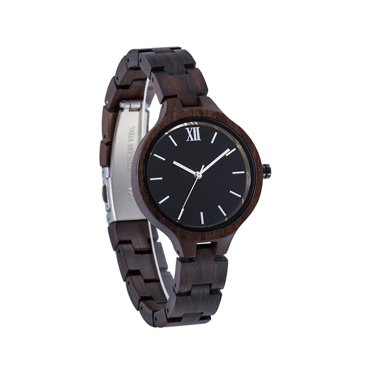 Unisex Black Fashion Wood Watch Personalized Wooden Wrist Watches for Ladies